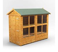 Powersheds Apex Roof Single Door Potting Shed 8ft x 4ft - Golden Brown