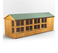 20X6 Power Apex Potting Shed Combi Including 4Ft Side Store, Brown