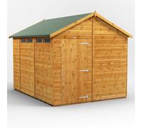 Powersheds Apex 10' x 8' Security Shed, Brown