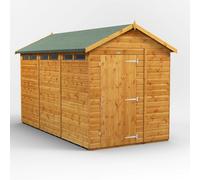 Powersheds Apex Roof Single Door Security Shed 12ft x 6ft - Golden Brown
