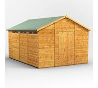 Power Apex Roof Security Shed 14'x10' Golden Brown