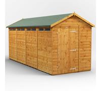 Powersheds Apex 16' x 6' Security Shed, Brown