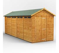 Powersheds Apex Roof Single Door Security Shed 18ft x 6ft - Golden Brown