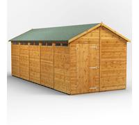 Powersheds Apex Roof Single Door Security Shed 20ft x 8ft - Golden Brown