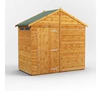 Powersheds Apex Roof Single Door Security Shed 4ft x 8ft - Golden Brown