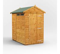 Powersheds Apex Roof Single Door Security Shed 6ft x 4ft, Golden Brown Timber Shiplap Tongue & Groove