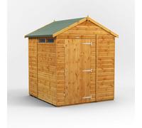 Powersheds Apex Roof Single Door Security Shed 6ft x 6ft - Golden Brown