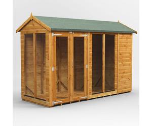 Powersheds Apex Roof Summerhouse 10' x 4', Golden Brown Timber