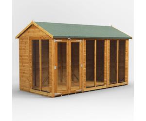 Powersheds Apex Roof Summerhouse 12' x 6', Golden Brown Timber