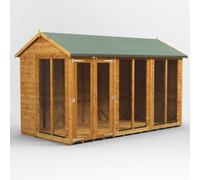 Power Apex Roof Summerhouse 12'x6' Golden Brown