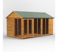Power Apex Roof Summerhouse 14'x8' Golden Brown