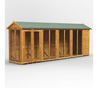 Powersheds Apex Roof Summerhouse 18' x 4', Golden Brown Timber Shiplap Tongue & Groove