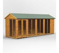 Power Apex Roof Summerhouse 18'x6' Golden Brown