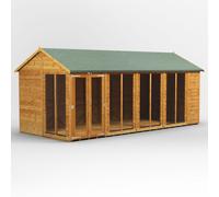 Powersheds Apex Roof Summerhouse 18ft x 8ft - Golden Brown
