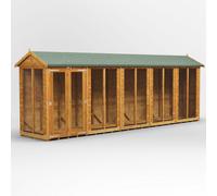 Powersheds Apex Roof Summerhouse 20' x 4', Golden Brown Timber Shiplap Tongue & Groove