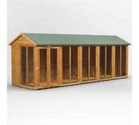 Powersheds Apex Roof Summerhouse 20' x 6', Golden Brown Timber Shiplap Tongue & Groove