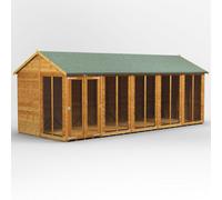 Power Apex Roof Summerhouse 20'x8' Golden Brown