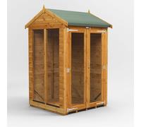 Powersheds Apex Roof Summerhouse 4' x 4', Golden Brown Timber Shiplap Tongue & Groove