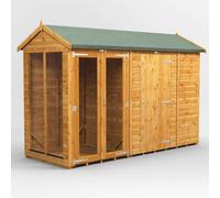 Powersheds Apex Roof Summerhouse Combi 10ft x 4ft with 6ft Side Store - Golden Brown