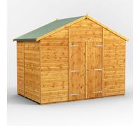 Power Apex Roof Windowless Double Door Garden Shed 6'x10' Golden Brown