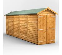 18X4 Power Overlap Apex Windowless Double Door Shed, Brown