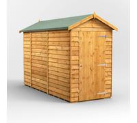 Power Apex Roof Windowless Overlap Garden Shed 10'x4' Golden Brown