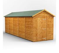 Powersheds Apex 20' x 6' Windowless Garden Shed, Brown