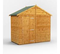 Powersheds Apex Roof Windowless Single Door Garden Shed 4ft x 8ft - Golden Brown