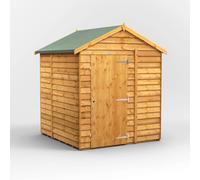 Power Apex Roof Windowless Overlap Garden Shed 6'x6' Golden Brown