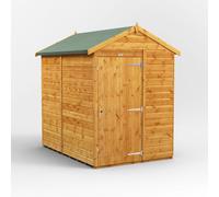 Powersheds Apex Roof Windowless Single Door Garden Shed 7ft x 5ft - Golden Brown
