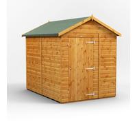 Powersheds Apex Roof Windowless Single Door Garden Shed 8ft x 6ft - Golden Brown