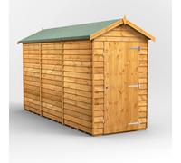 Power Apex Roof Windowless Overlap Garden Shed 12'x4' Golden Brown