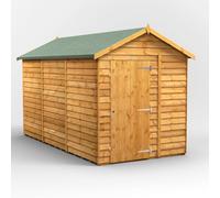 Power Apex Roof Windowless Overlap Garden Shed 12'x6' Golden Brown