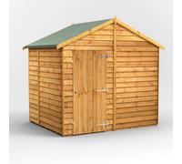 Powersheds 6x8 Overlap Apex No Window Shed, Brown
