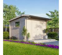 Power 12x12 Apex Workshop Log Cabin, Doors Central - 28mm Logs