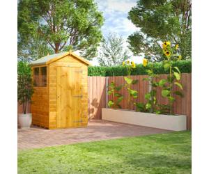 Powersheds Apex Shiplap Dip Treated Shed - 4 x 4ft