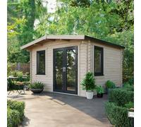 Powersheds Chalet Log Cabin 10ft x 12ft (Doors to Right) 44mm Log Thickness