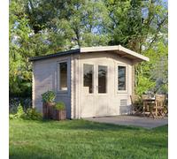 Powersheds Chalet Log Cabin 10'x12' (Doors to Left) 28mm Log Thickness