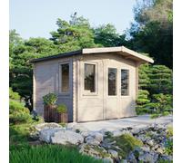 Powersheds Chalet Log Cabin 10'x12' (Doors to Right) 28mm Log Thickness