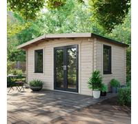 Powersheds Chalet Log Cabin 10ft x 14ft (Doors to Right) 44mm Log Thickness
