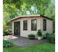 Powersheds Chalet Log Cabin 10ft x 16ft (Doors to Left) 44mm Log Thickness
