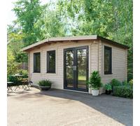 Powersheds Chalet Log Cabin 10ft x 16ft (Doors to Right) 44mm Log Thickness