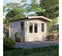 Powersheds Chalet Log Cabin 12'x12' (Doors to Left) 28mm Log Thickness