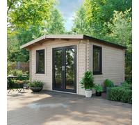 Powersheds Chalet Log Cabin 12ft x 12ft (Doors to Right) 44mm Log Thickness