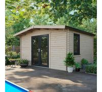 Powersheds Chalet Log Cabin 12'x14' (Doors Central) 44mm Log Thickness