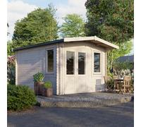Power 14x12 Chalet Log Cabin, Doors to the Left - 28mm Logs