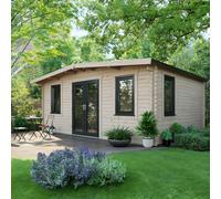 Powersheds Chalet Log Cabin 14ft x 18ft (Doors Central) 44mm Log Thickness