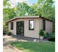 Powersheds Chalet Log Cabin 14ft x 20ft (Doors Central) 44mm Log Thickness