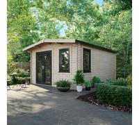 Powersheds Chalet Log Cabin 16ft x 12ft (Doors to Left) 44mm Log Thickness