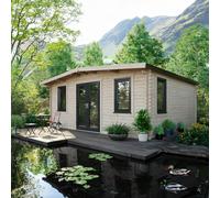 Powersheds Chalet Log Cabin 16ft x 18ft (Doors Central) 44mm Log Thickness